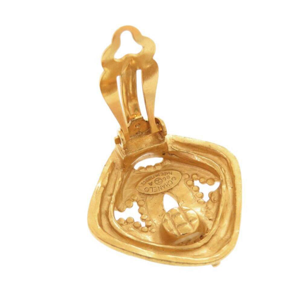 CHANEL Vintage Gold Logo Earrings - Picture 6 of 10